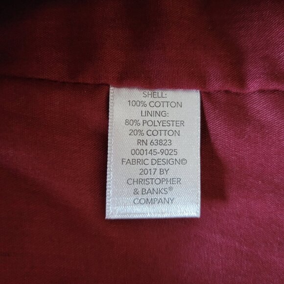 CJ Banks Red Plaid Zip Front Hooded Vest, Women’s 1X, Floral, Fall, Holiday, EUC - Picture 5 of 7